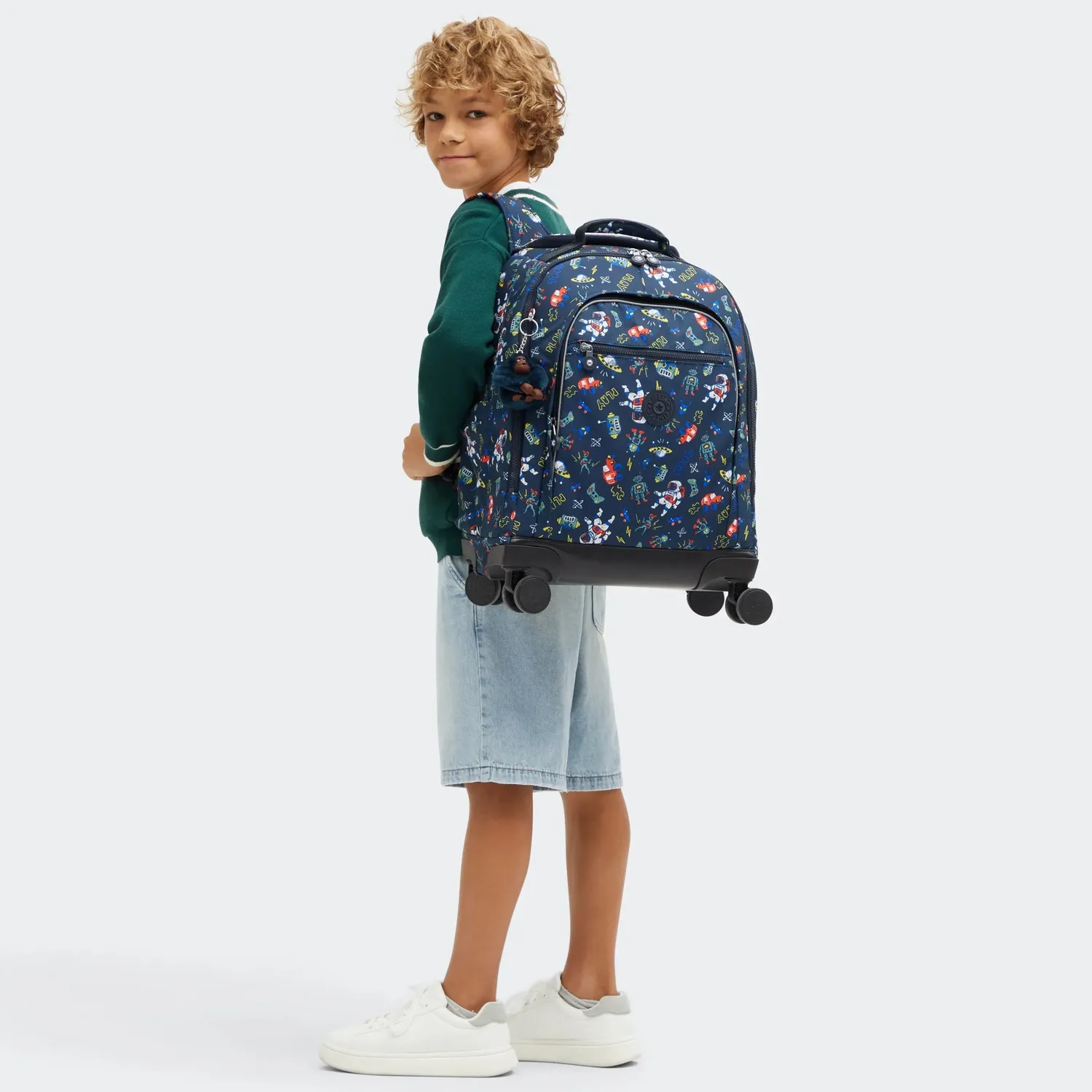 Kipling New Zea rugzak met wielen Space Game groot laptopvak
