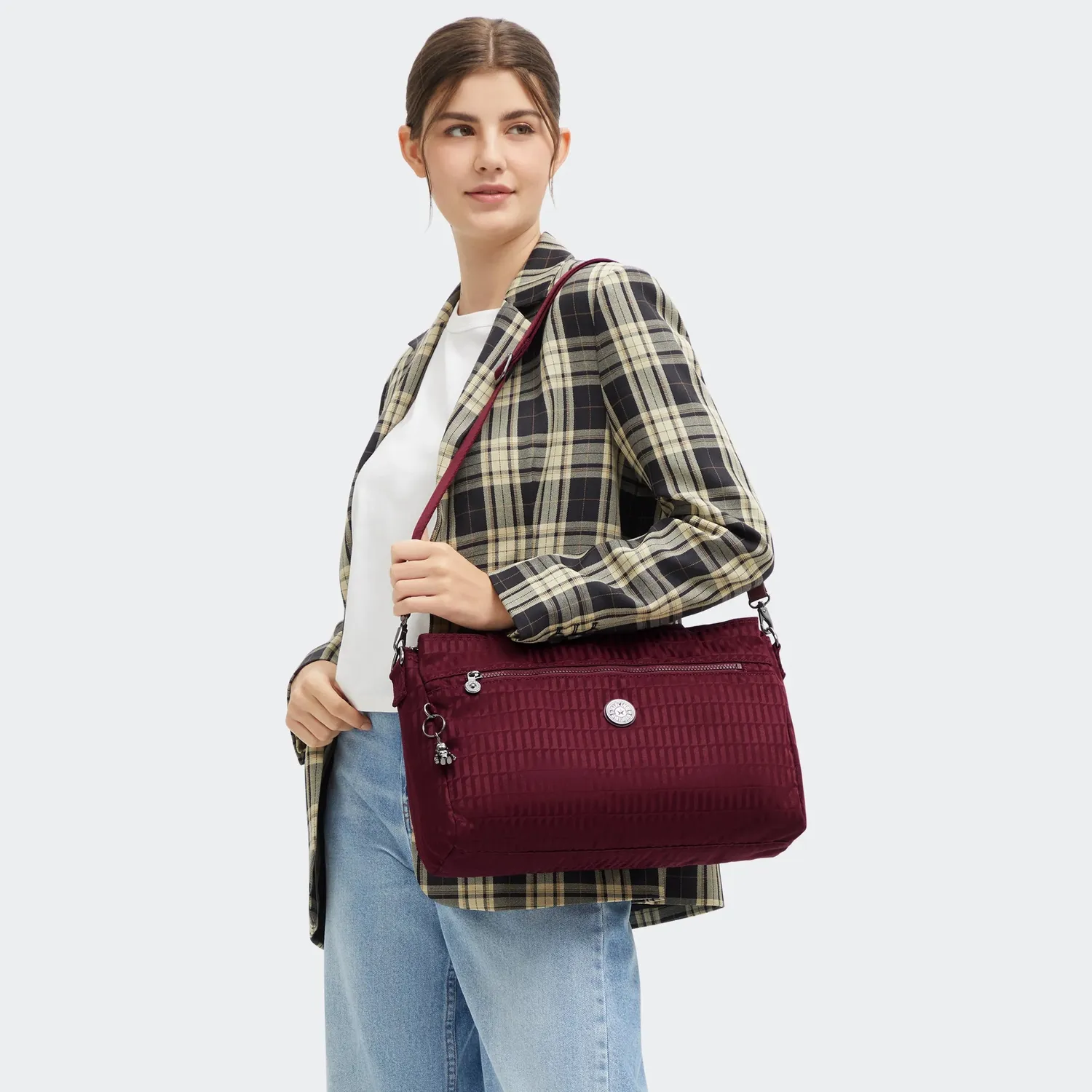 Kipling Elysia Work S werktas Maroon Tile Jacquard A4