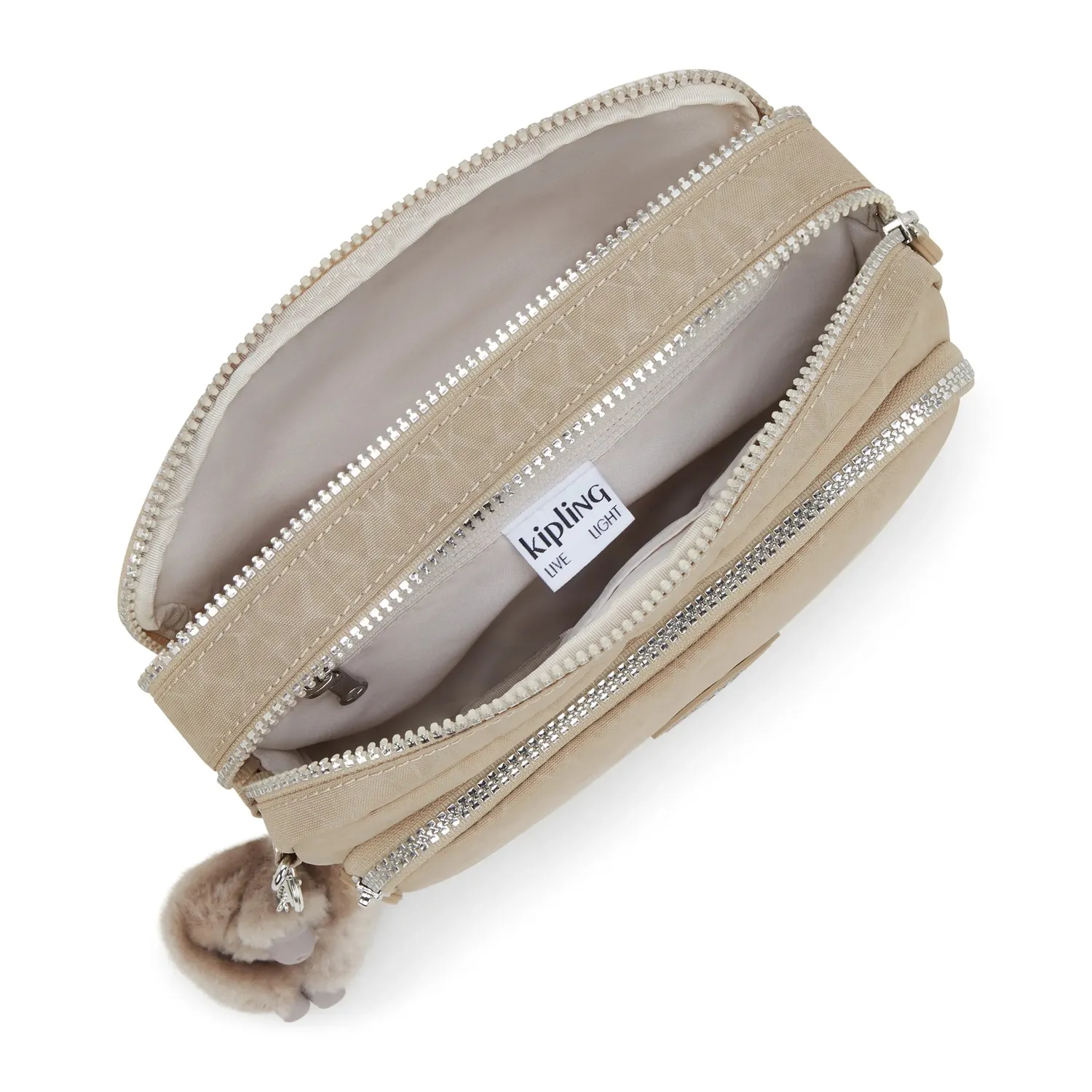 Kipling Abanu M Zip crossbody medium Glorious Beige Silver