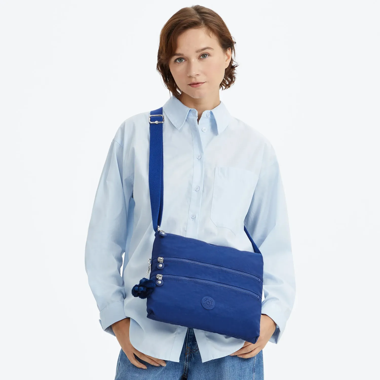 Kipling Alvar Medium schoudertas Blazing Blue waterafstotend
