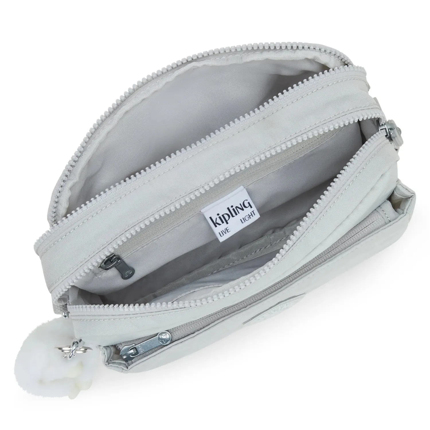 Kipling Abanu M Schoudertas Easy Grey Medium – Verstelbare Riem