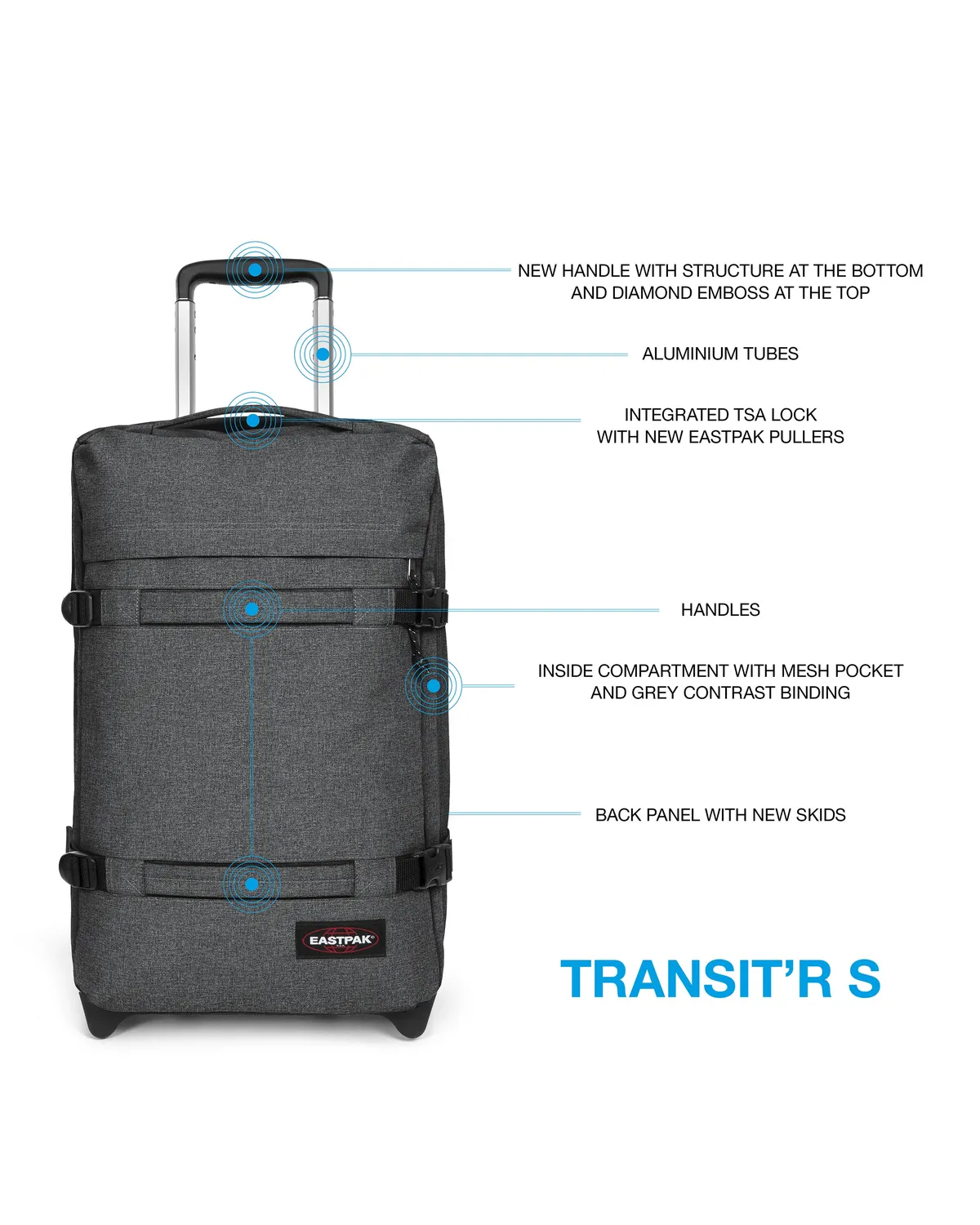 Eastpak Transit'r S trolley Black Denim klein