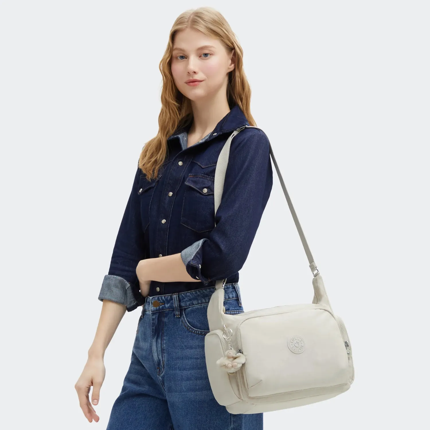 Kipling Gabb crossbodytas Groot Hideaway Beige lichtgewicht