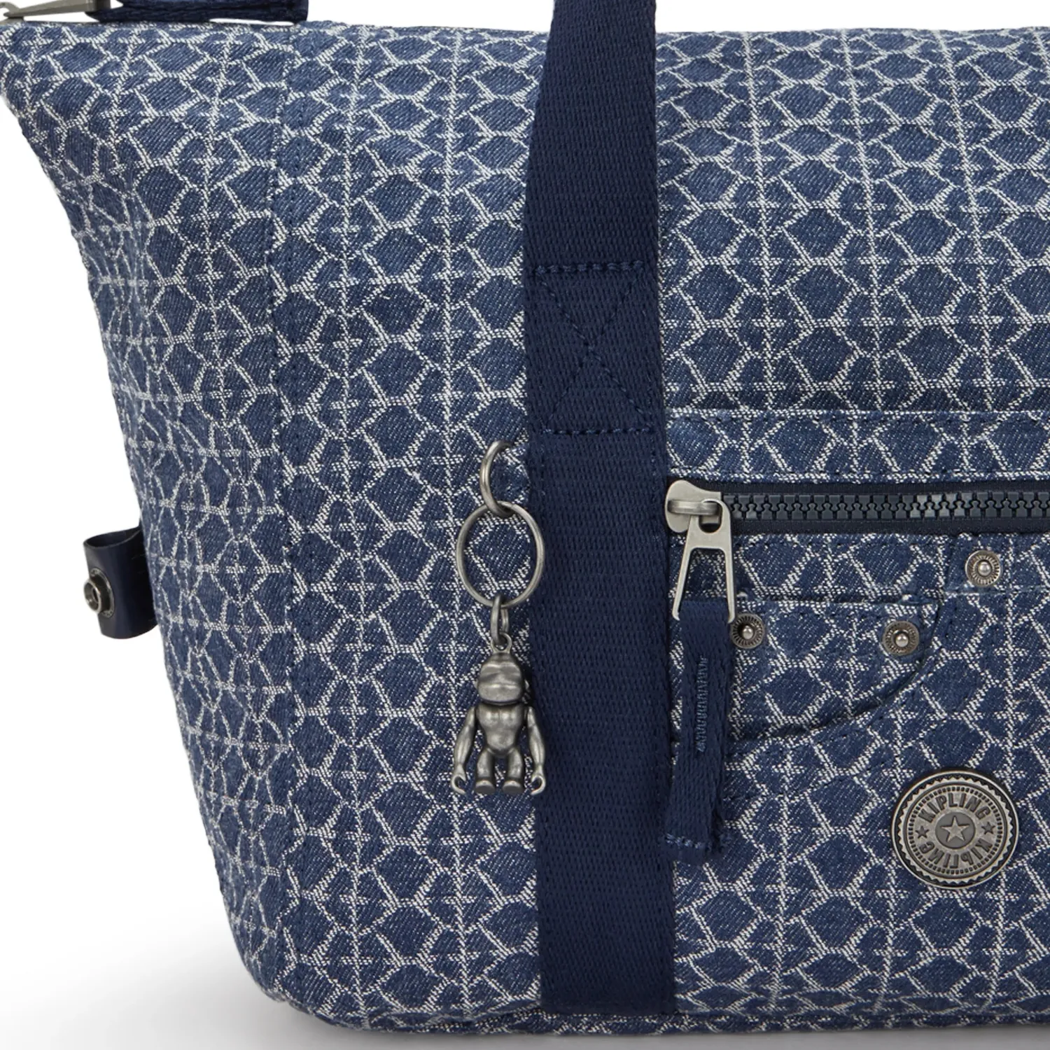 Kipling Casual Art draagtas Signature Denim A4