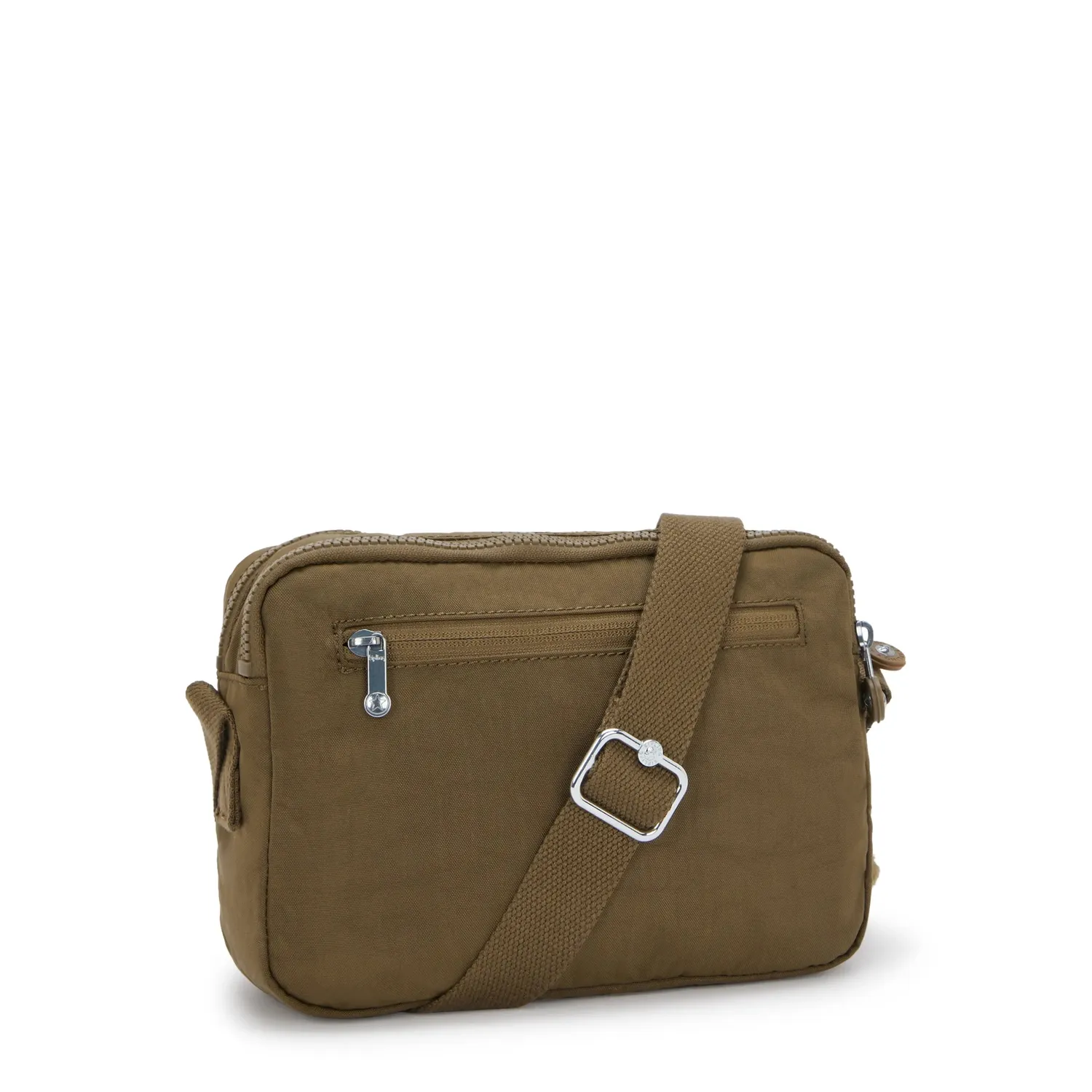 Kipling Abanu M Crossbody Tas Smooth Khaki Medium – Groen