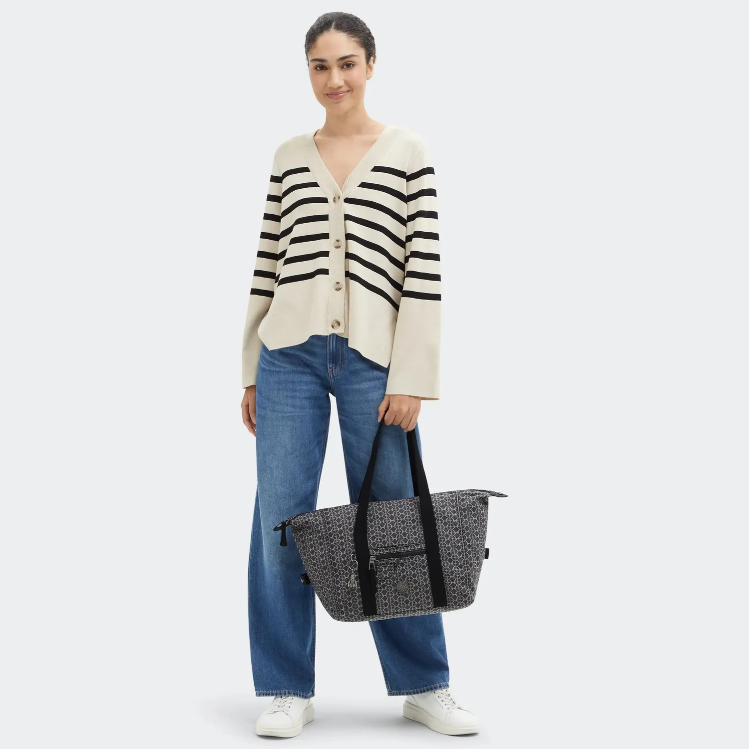 Kipling Casual Art schoudertas medium grey denim A4