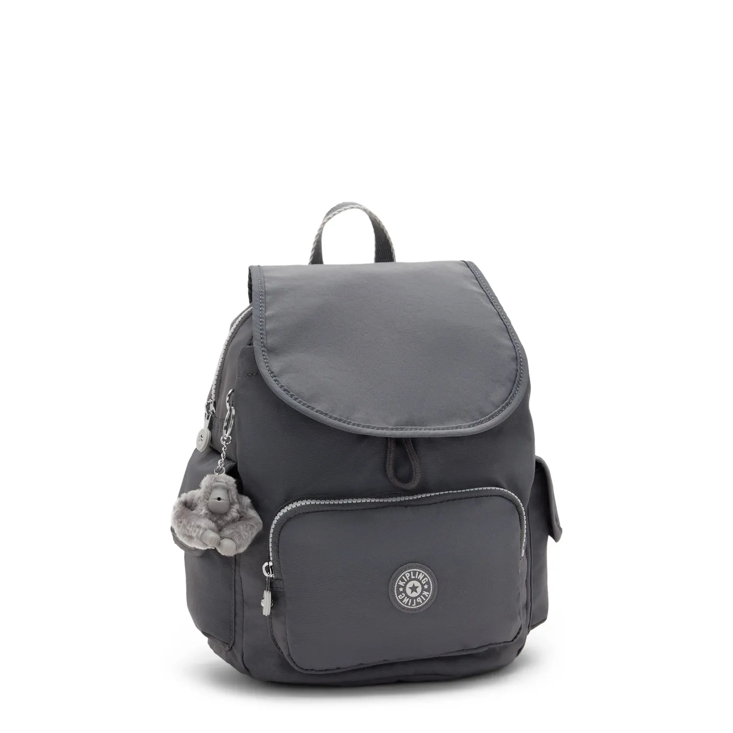 Kipling City Pack S rugzak Moonlit Grey Klein met flap