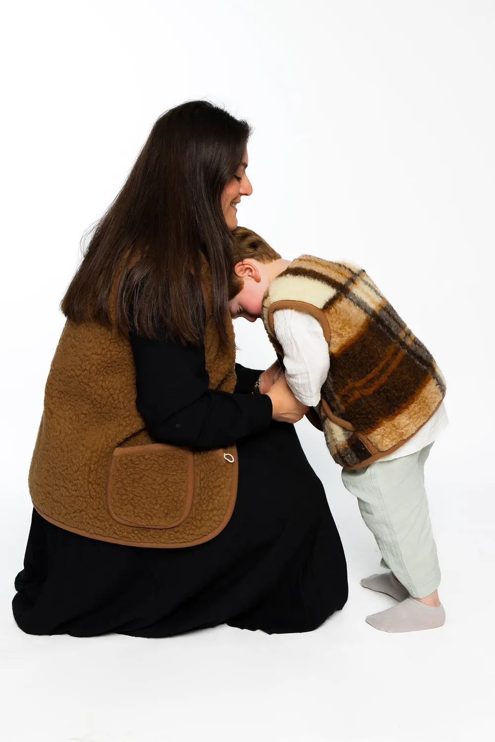Love for Childrenn Wollen bodywarmer kind blok merino 98-104
