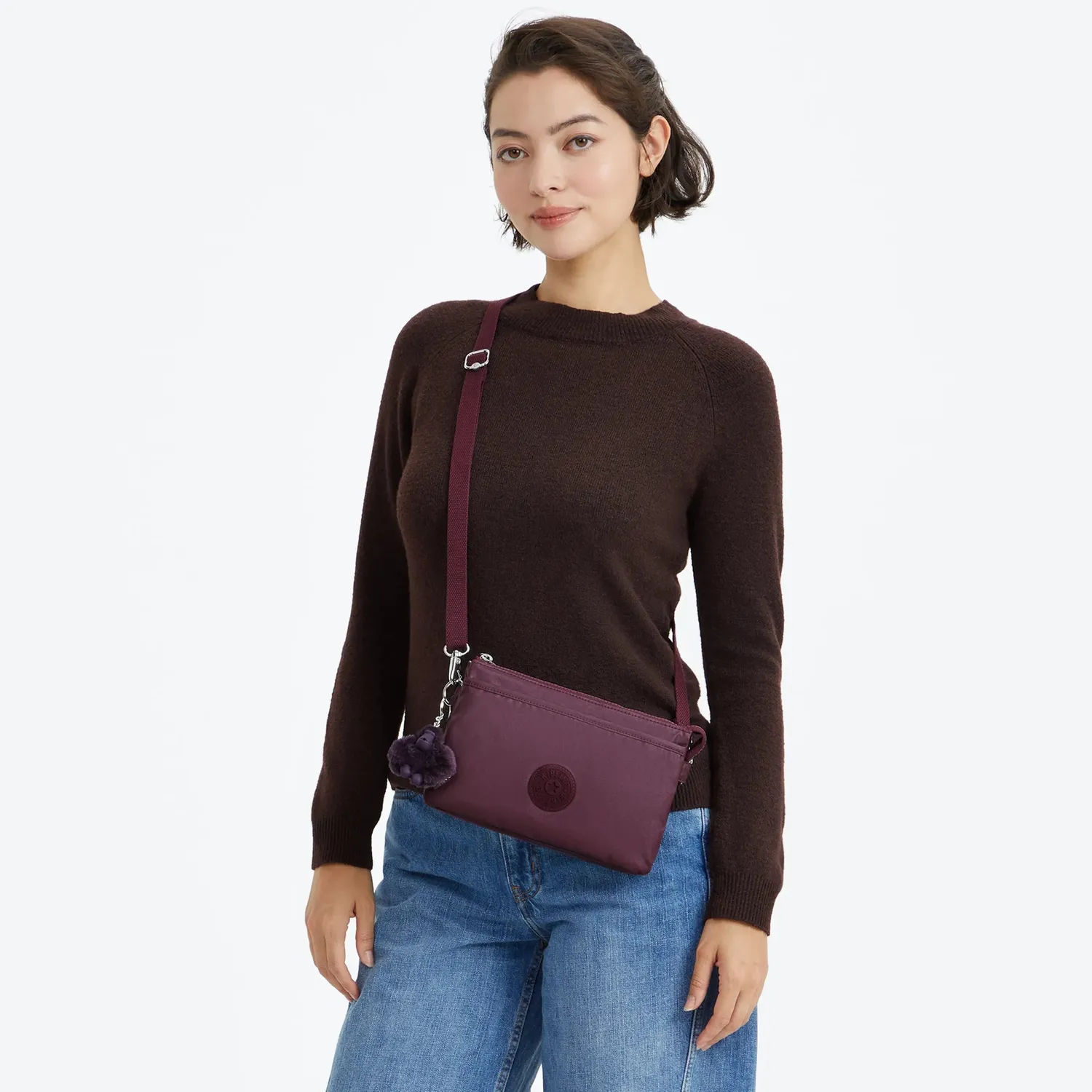 Kipling Riri crossbodytas klein Grape Wine Metallic glans
