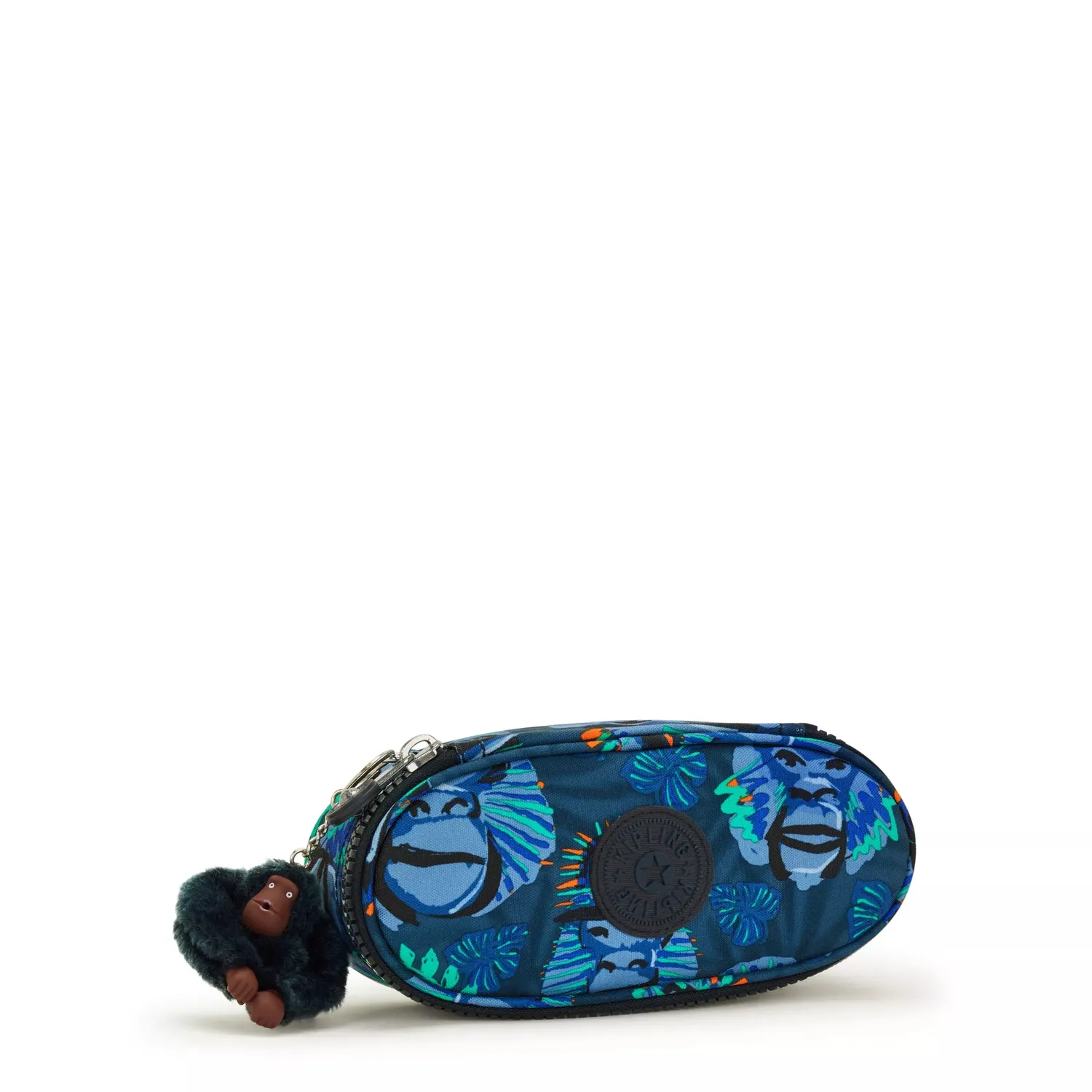 Kipling Duobox etui Medium Blue Monkey Fun waterafstotend