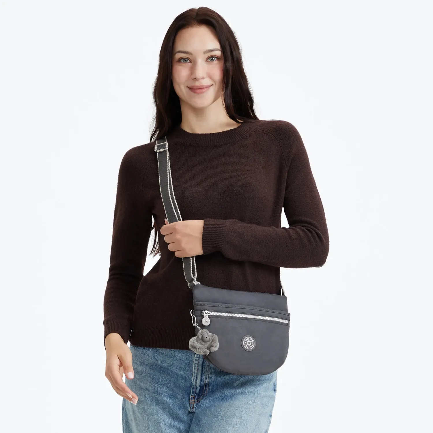 Kipling Arto S schoudertas Moonlit Grey klein waterafstotend