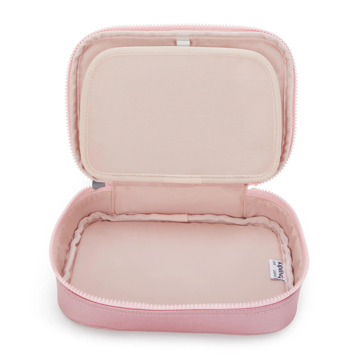 Kipling 100 PENS pennenzak Groot Bronze Pink Metallic nylon