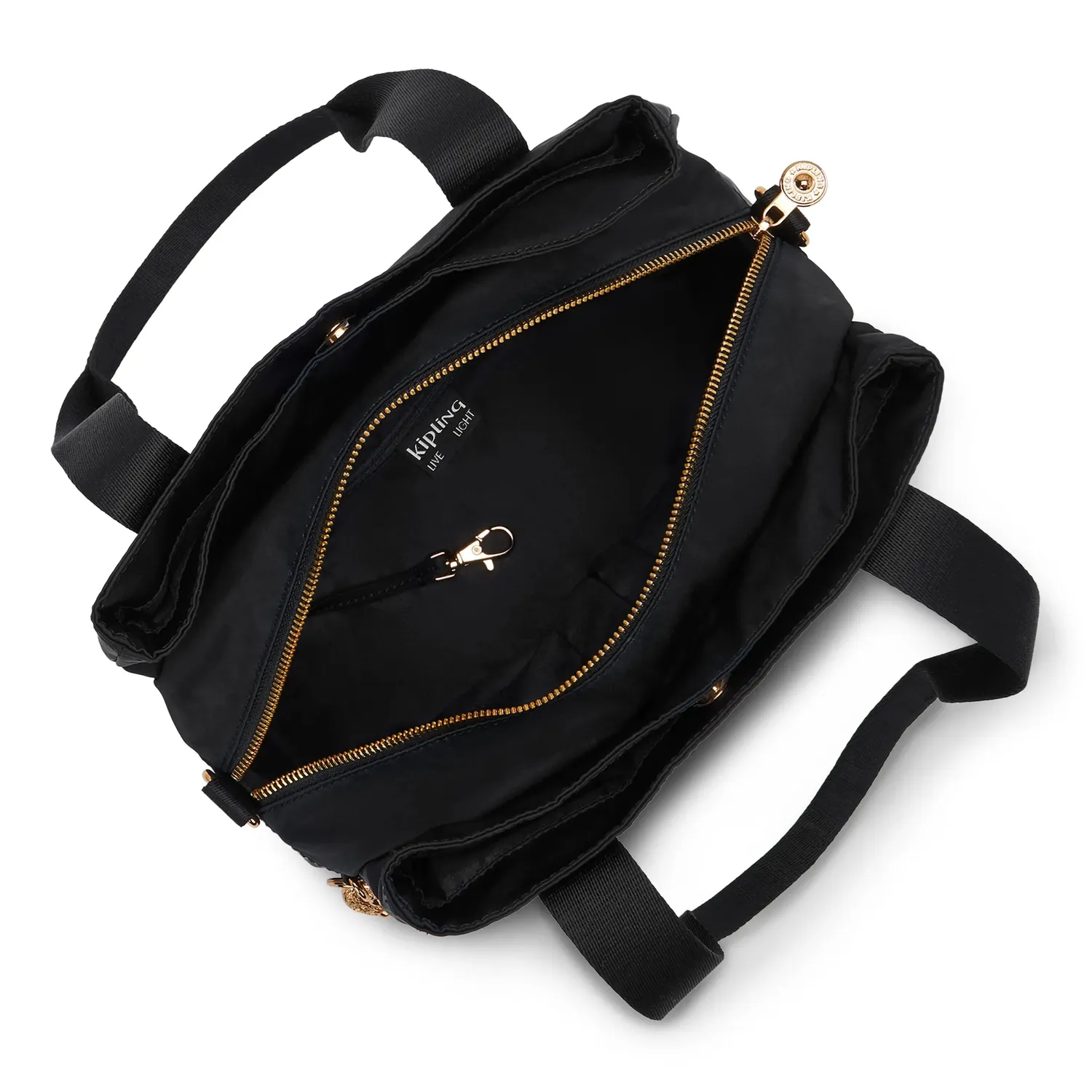 Kipling Elysiana schoudertas Blush Gold Black medium 3-vaks