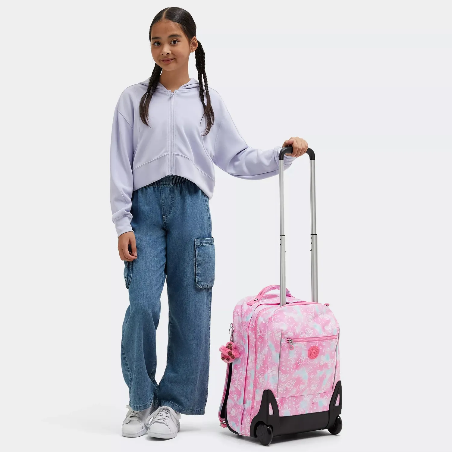 Kipling Sari trolley rugzak Groot Garden Clouds laptopvak