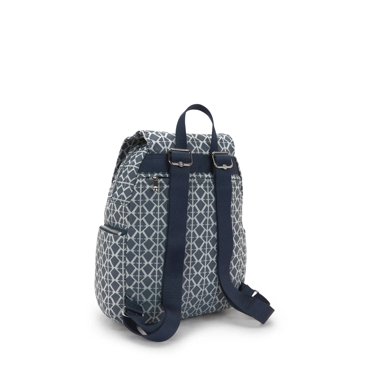 Kipling City Zip S rugzak Navy Sign Jacquard klein geweven
