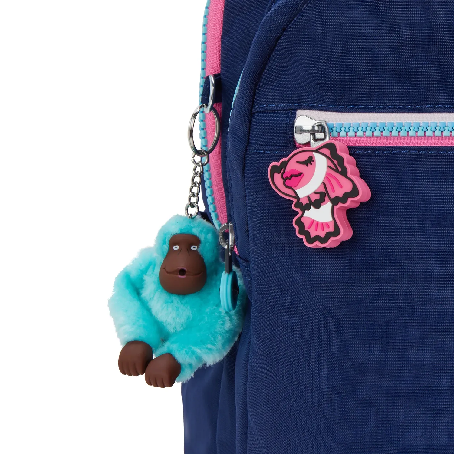 Kipling Pink Fish Puller ritstrekker Multicolor Extra klein