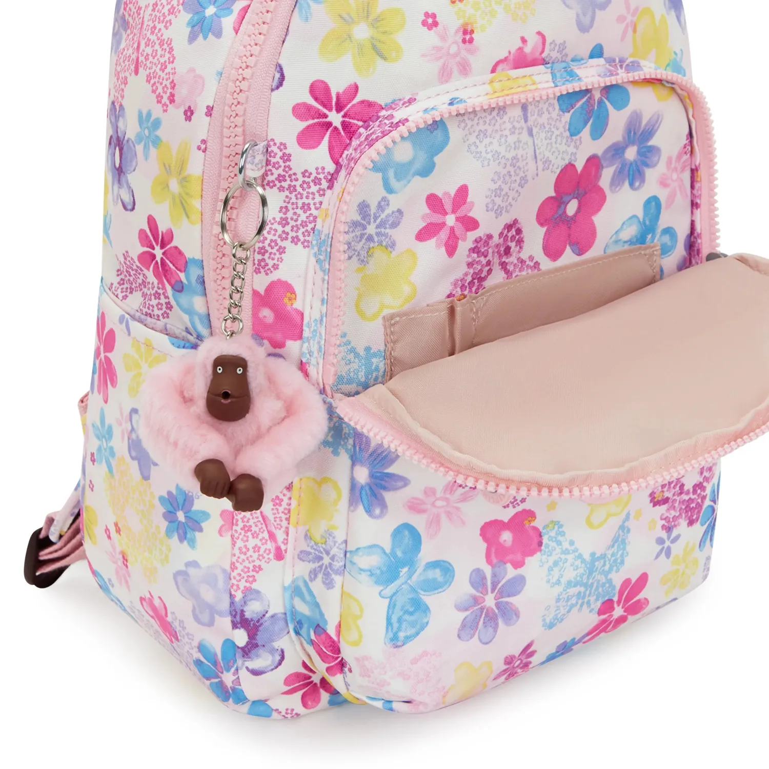 Kipling Seoul S rugzak Flower Stamp klein met 11 inch vak