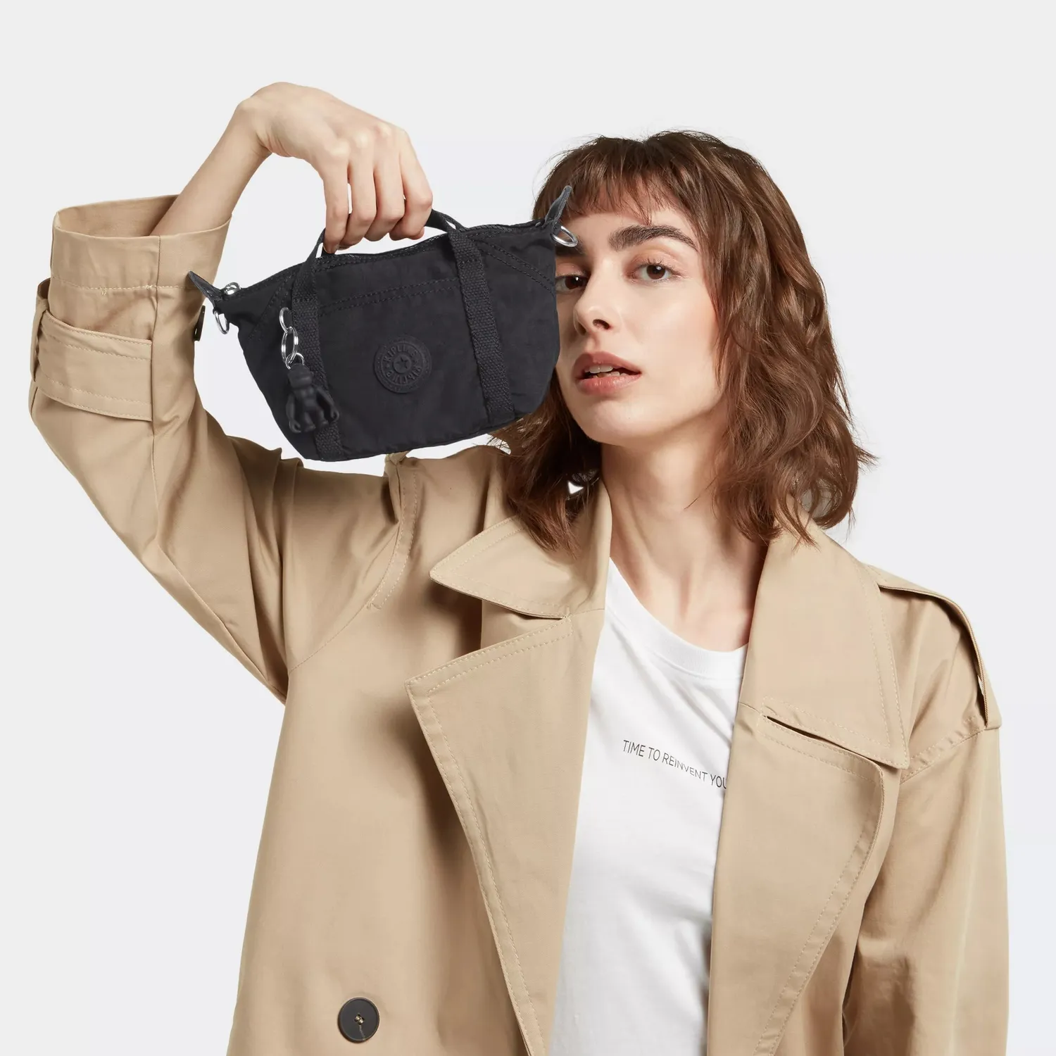 Kipling Art Compact crossbody tas black noir klein waterafstotend