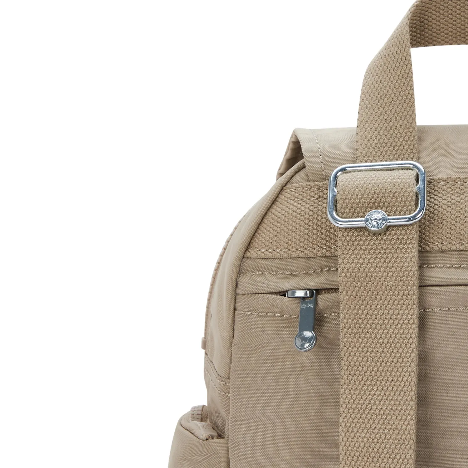 Kipling City Zip Mini rugzak Soft Taupe extra klein met ritsvakken