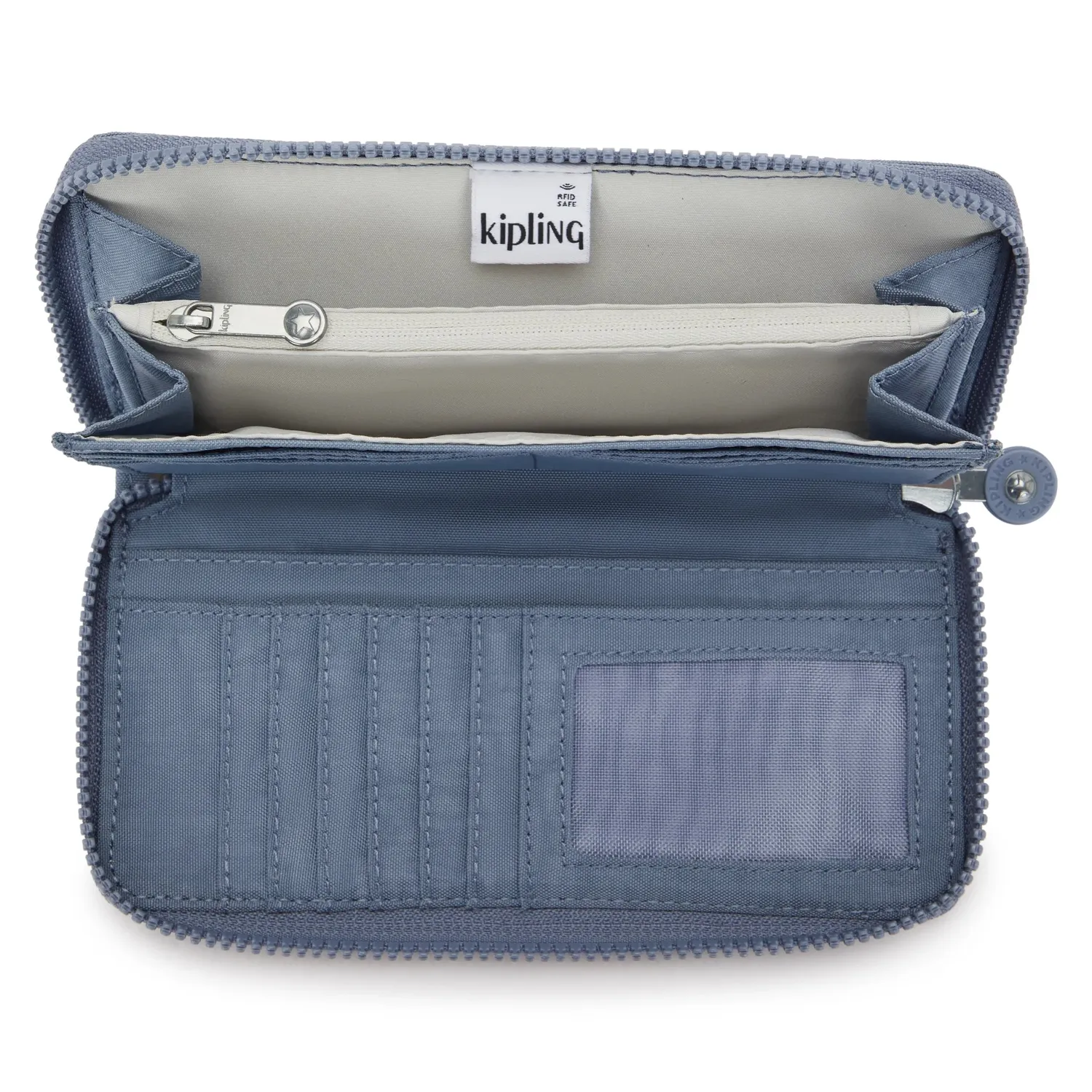 Kipling Money World portemonnee blue stone groot 12 kaartsleuven